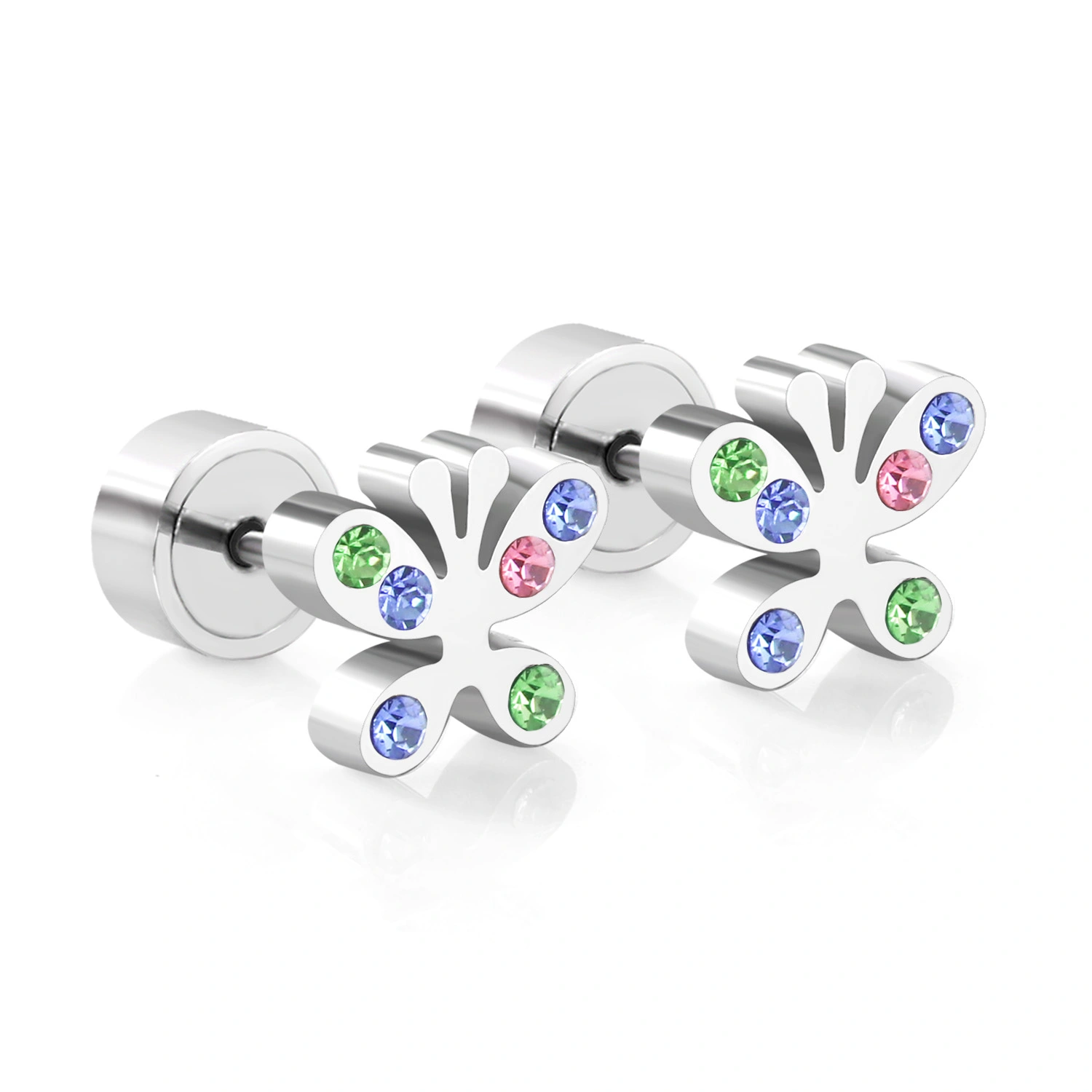 Stainless steel heart-shaped earrings
