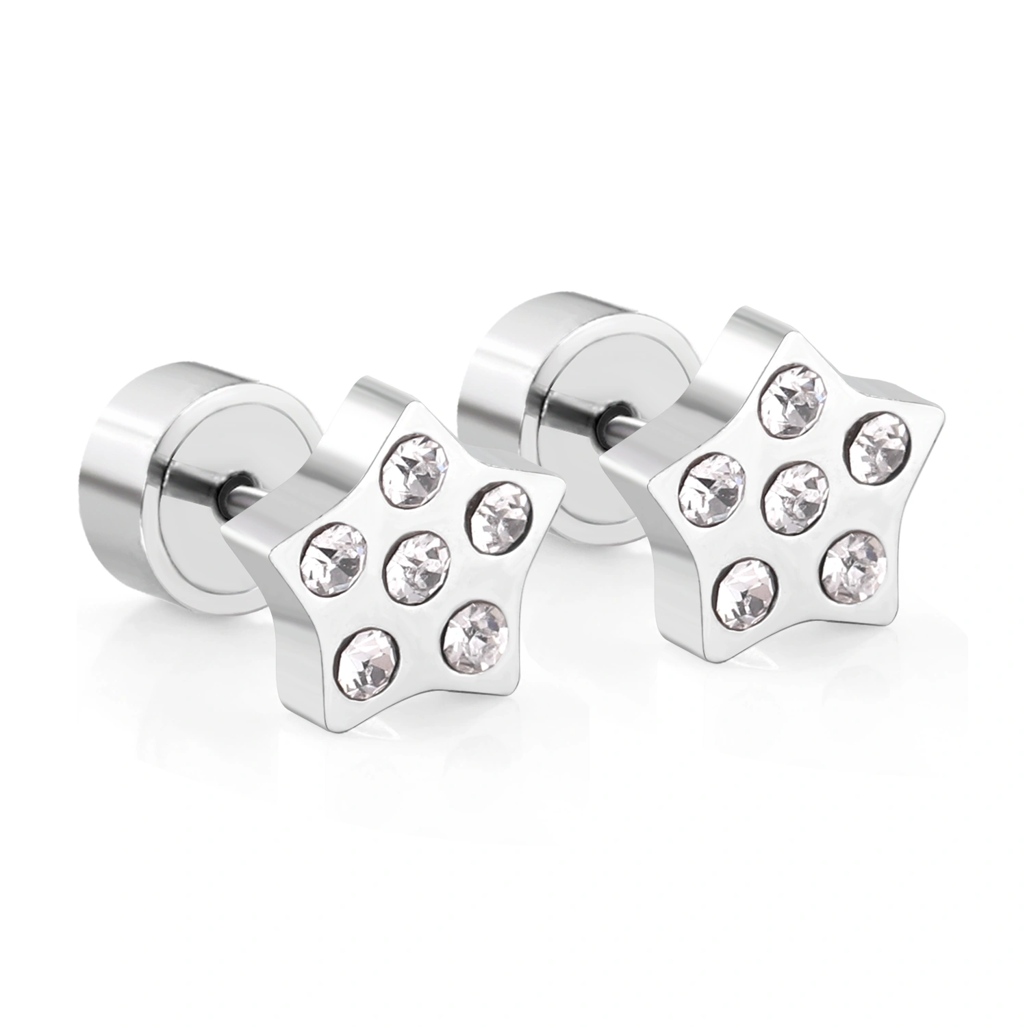 Stainless steel heart-shaped earrings