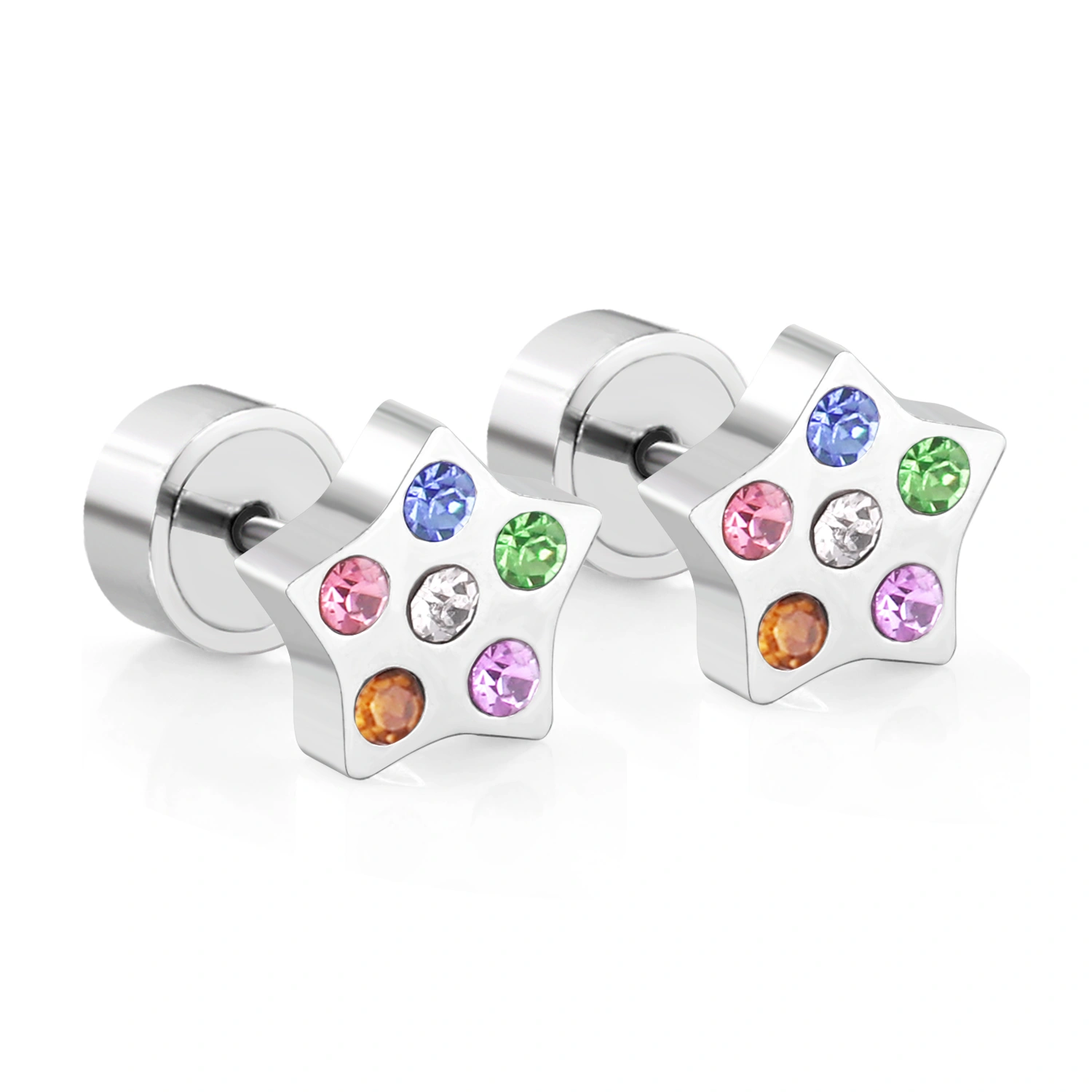 Stainless steel heart-shaped earrings