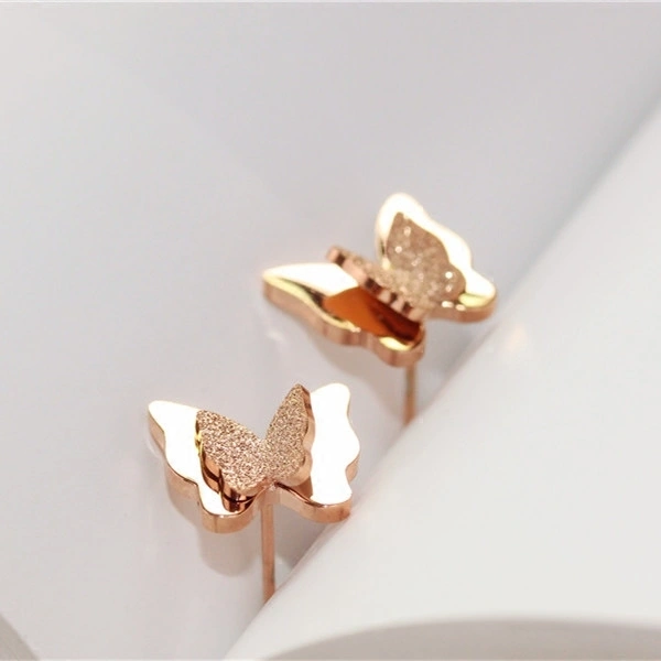 Butterfly Titanium Steel Stud Earrings