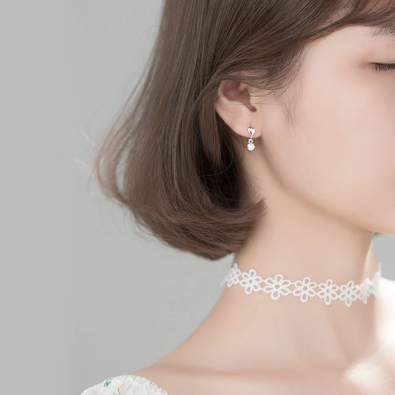 Sweet short love earrings