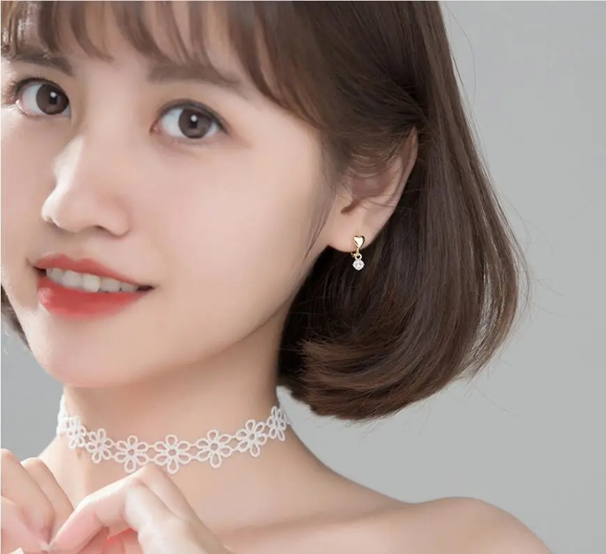 Sweet short love earrings