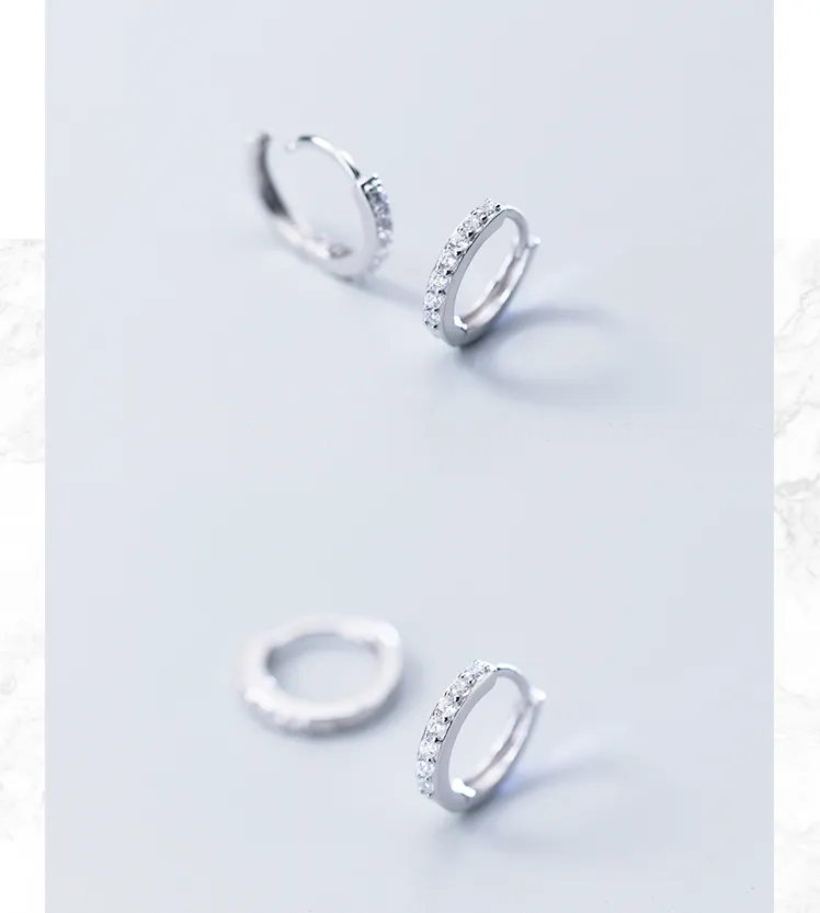 Korean style micro-encrusted circle earrings small earrings earrings jewelry