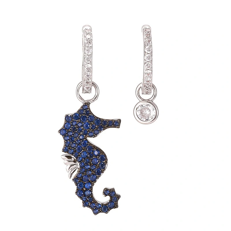 Personalized Animal Micro-inlaid Zircon Seahorse Earrings