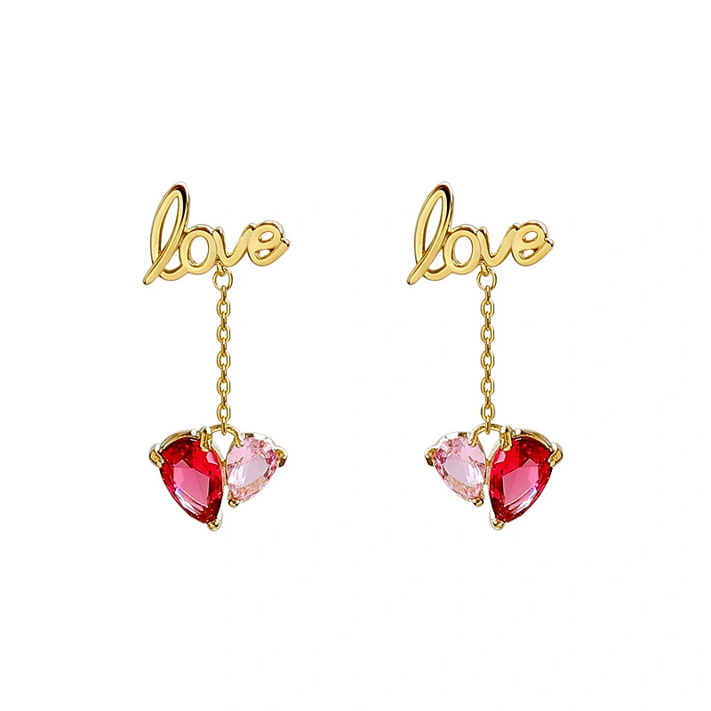 Love crystal earrings