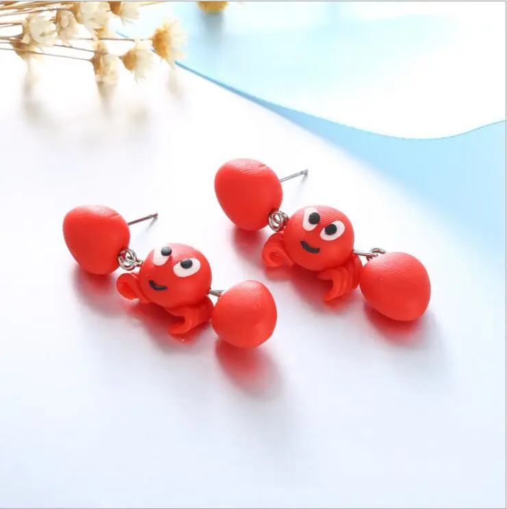 Red Crab Earrings