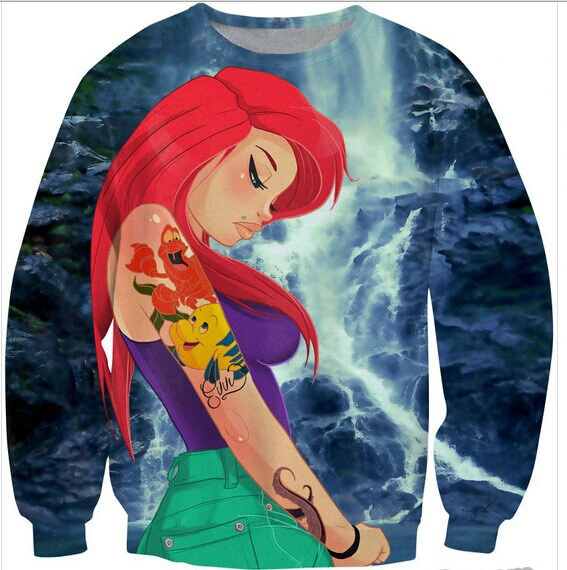 Round neck pullover print sweater