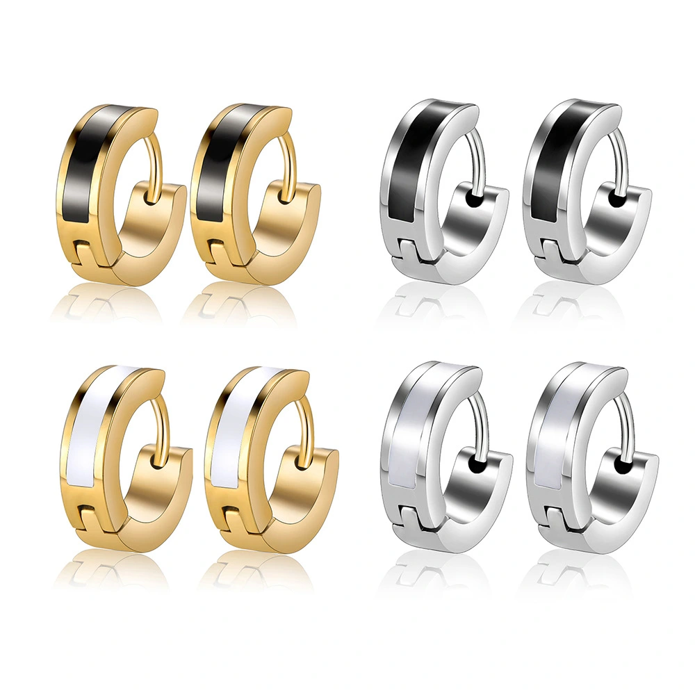 Simple vacuum plating titanium steel stainless steel earrings