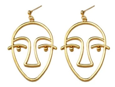 Hollowed face ear nail Earrings