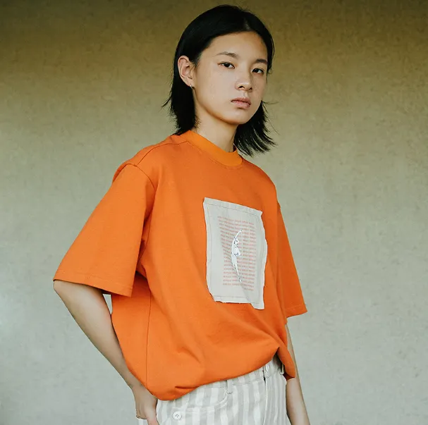 Wild 2021 new summer loose t-shirt female round neck patch print short sleeve