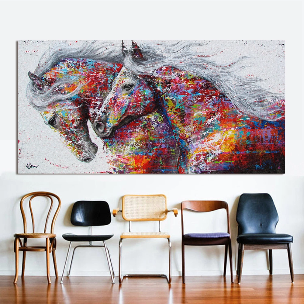 Decorative painting, frameless painting, Pentium horse, computer painting, oil painting, fast selling, Zinc wish drawing.