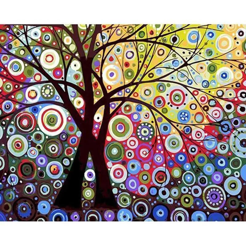 Colorful Tree - DIY Oil Painting on Canvas - Paint By Numbers