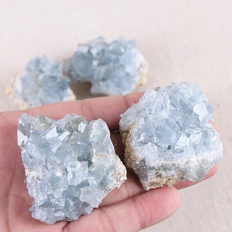 Natural blue crystal cluster original stone