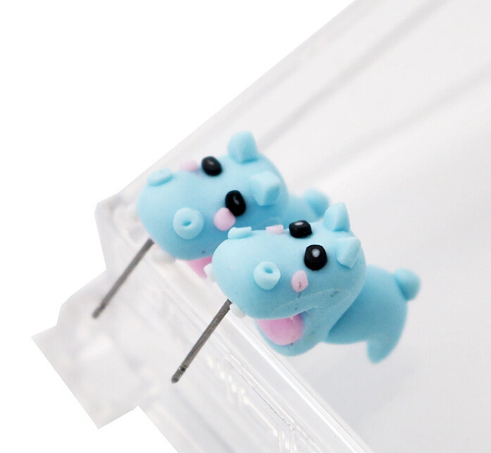 Handmade Soft Ceramic Three-dimensional Animal Earrings