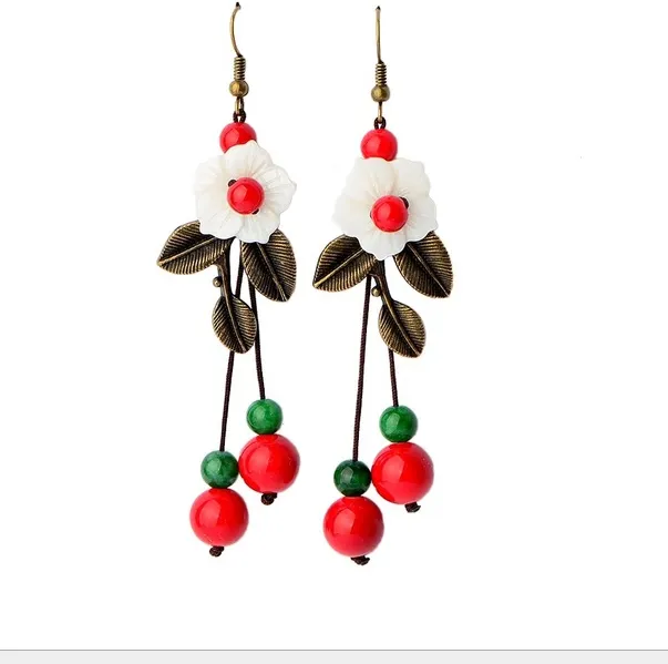 Cinnabar agate earrings