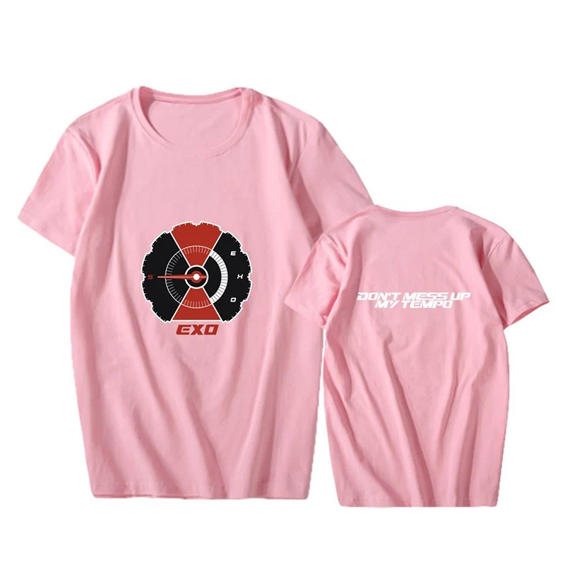 EXO regular 5 series DON'T MESS UP MY TEMPO around the aid should be the same paragraph short-sleeved T-shirt female summer dress