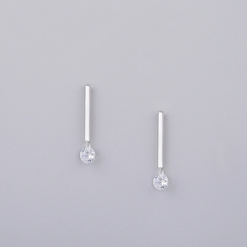 S925 sterling silver jewelry simple personality earrings