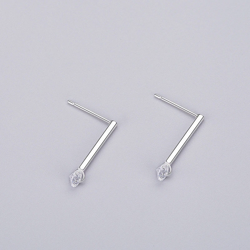 S925 sterling silver jewelry simple personality earrings