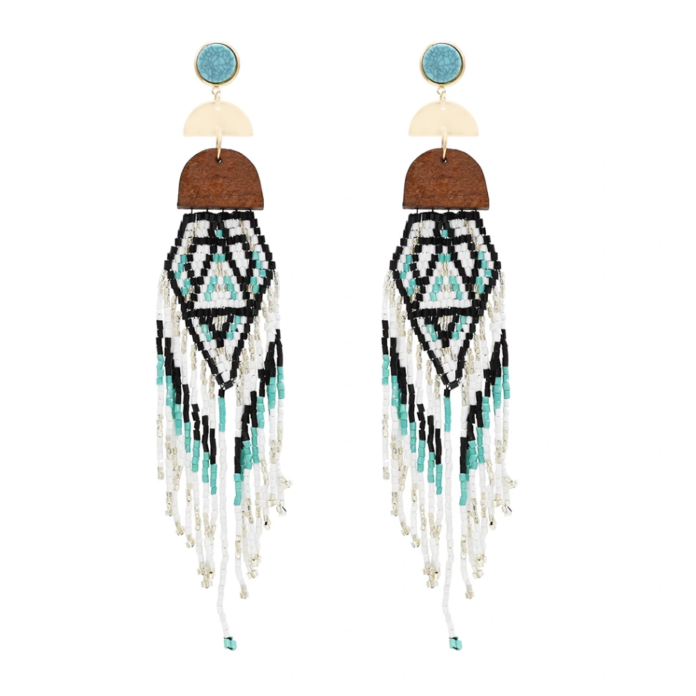 New Bohemian Tassel Beaded Colorful Earrings