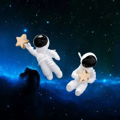 MINI ASTRONAUT SPACEMAN STUNNING STUD EARRINGS