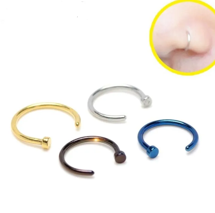 New non-porous titanium steel false lip ring fake nose ring earrings