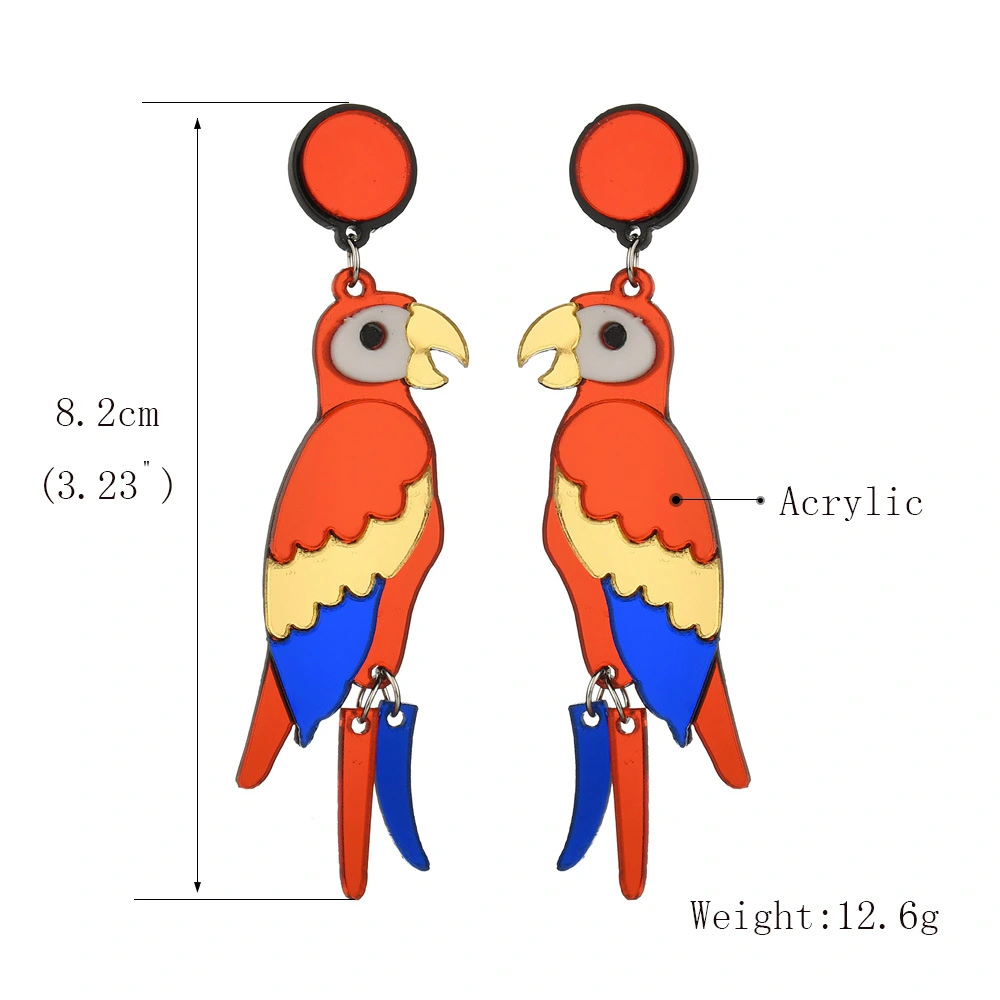 Parrot Earrings Organic Acrylic Earrings
