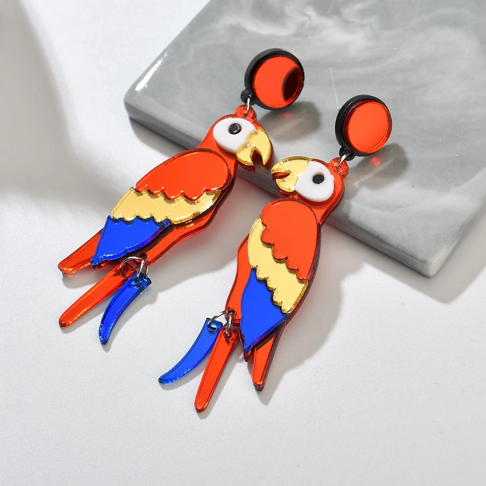 Parrot Earrings Organic Acrylic Earrings