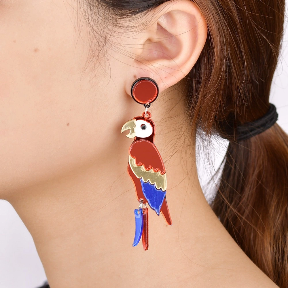 Parrot Earrings Organic Acrylic Earrings