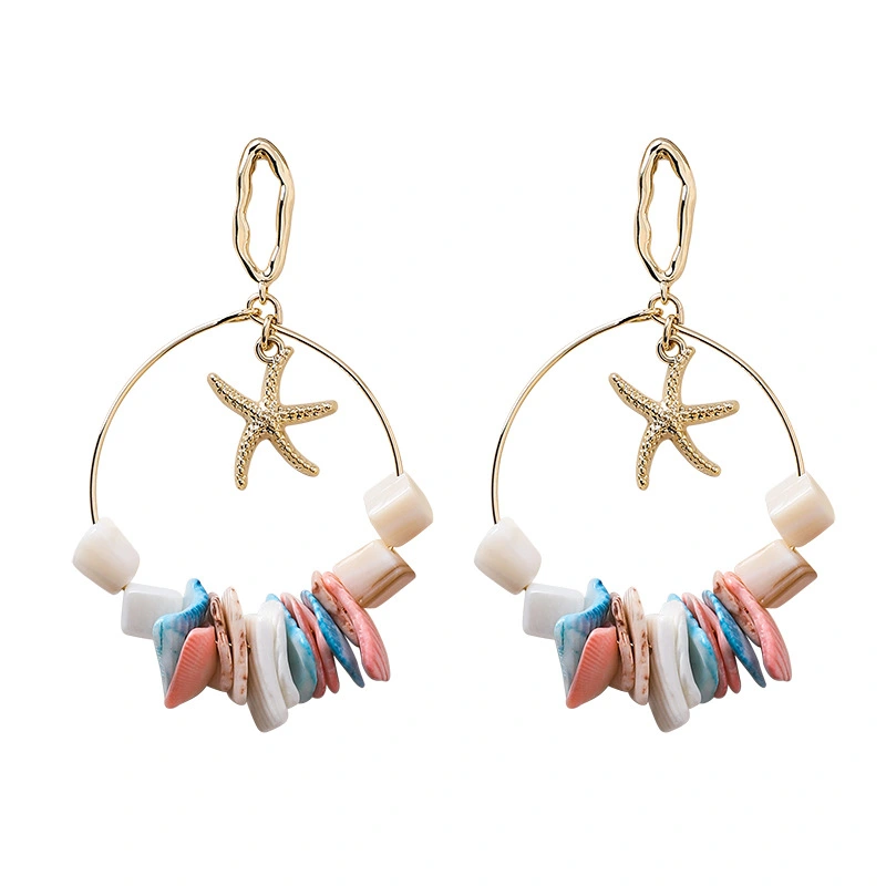 Handmade irregular shell string earrings