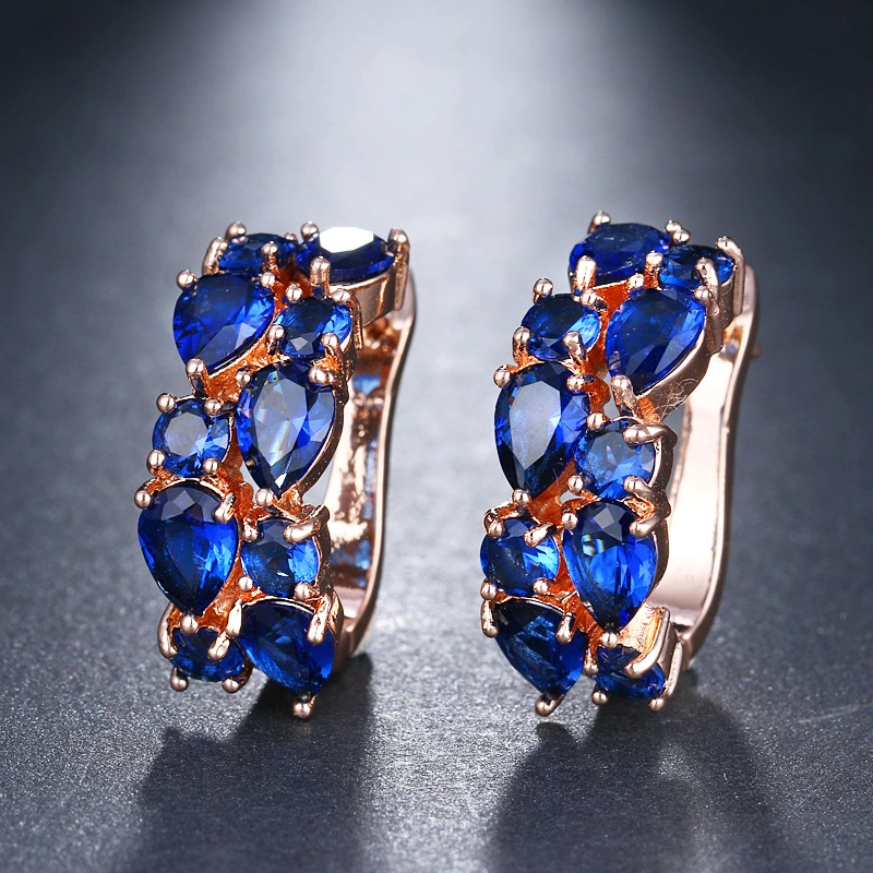 Women's colorful zircon earrings