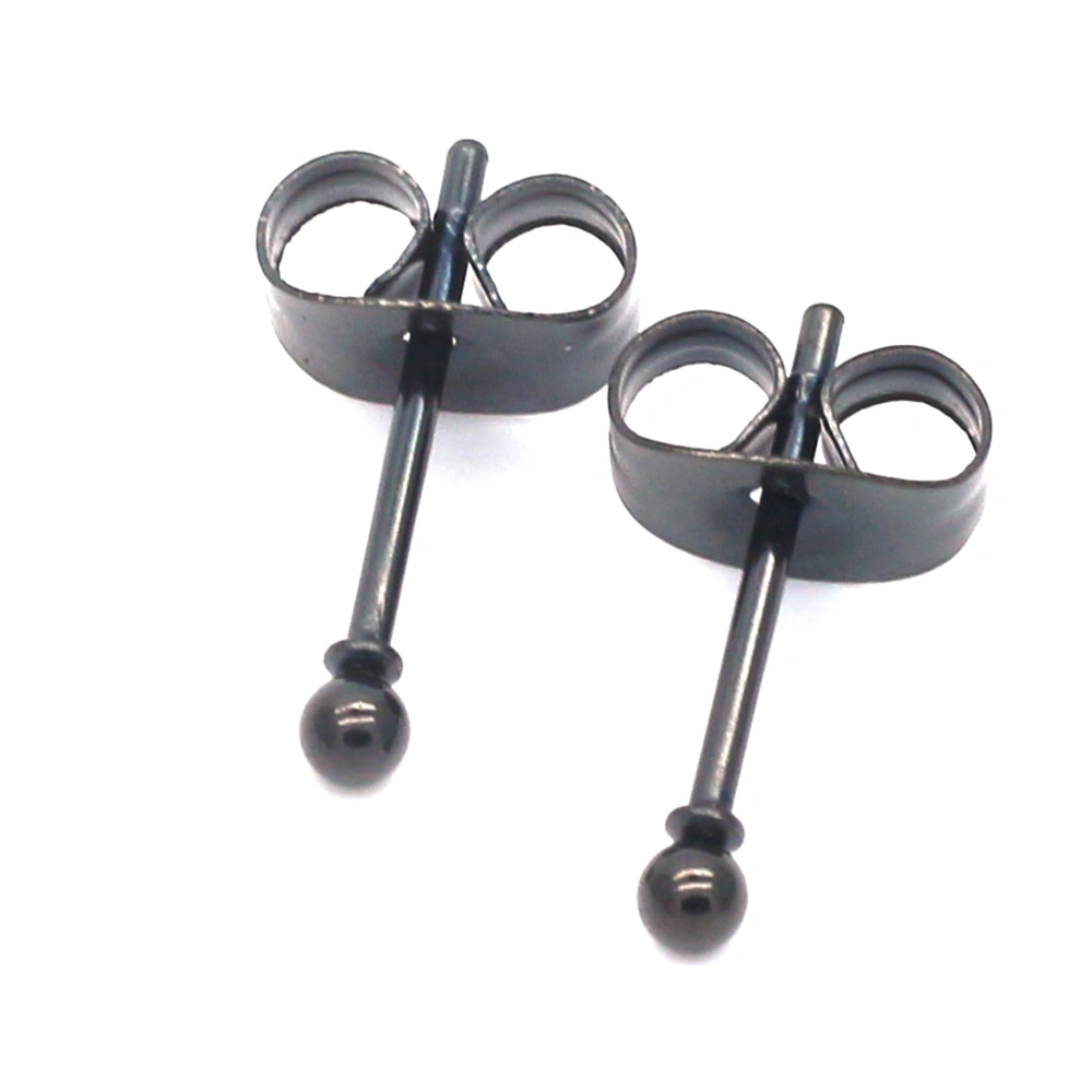 Titanium steel small black bean earrings