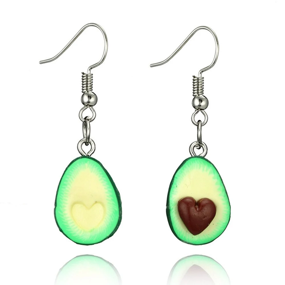 Women 2021  Food Green Avocado Friendship Jewelry VINTAGE EARRINGS Gifts For