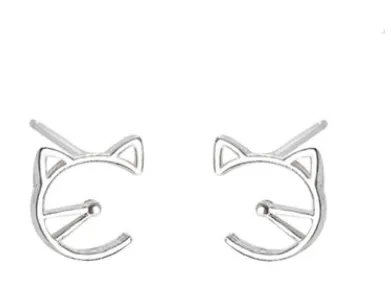 Jane925 sterling silver earrings female Korean fashion earrings cutesimple temperament jewelry earrings