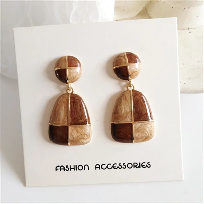 Geometric color block earrings