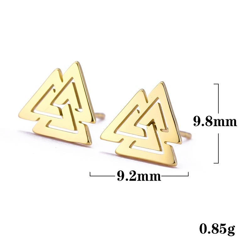 Nordic jewelry personality trendy geometric hollow triangle earrings