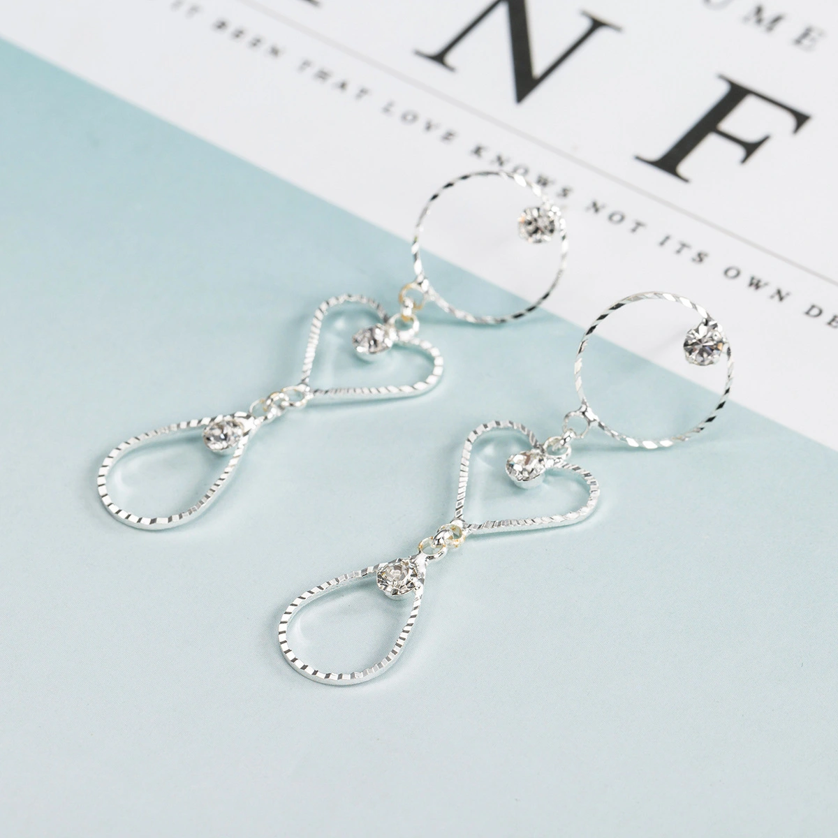Rhinestone Shiny Earrings Earrings Female Circle Long Crystal Earrings