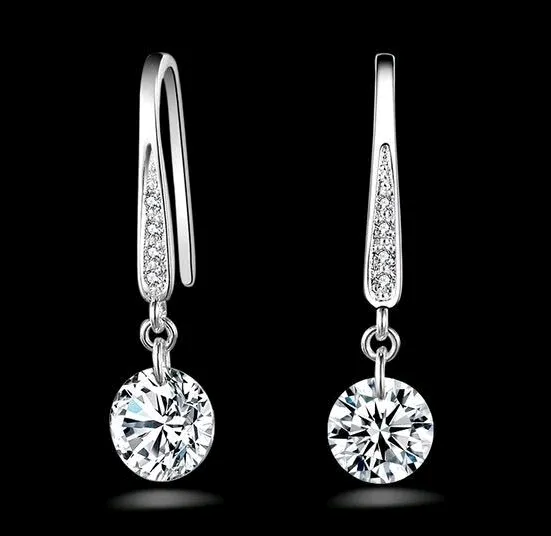 Naked Diamond Earrings Natural Crystal Korean Fashion Silver Jewelry Earrings
