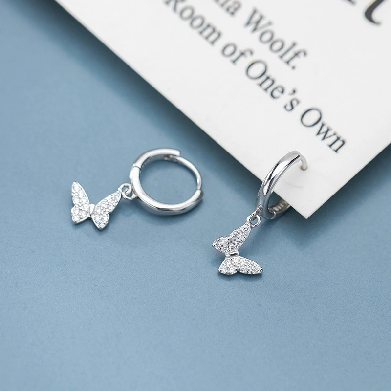 Butterfly Diamond Diamond Heart Earrings