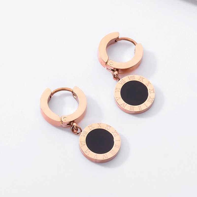 Creative Rose Gold Titanium Steel Earrings Jewelry