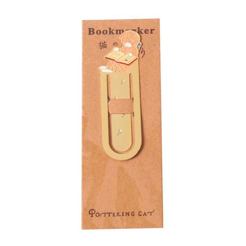 Metal Bookmark Brass Hollow Creative Cute Cat