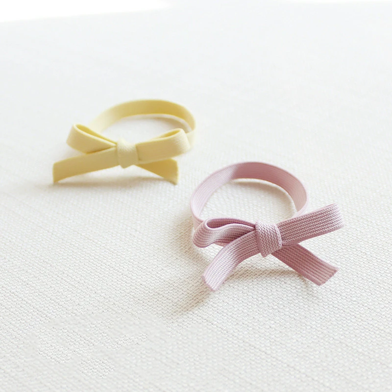 High Elastic Solid Color Knotted Bow Hair Tie Hair Rope