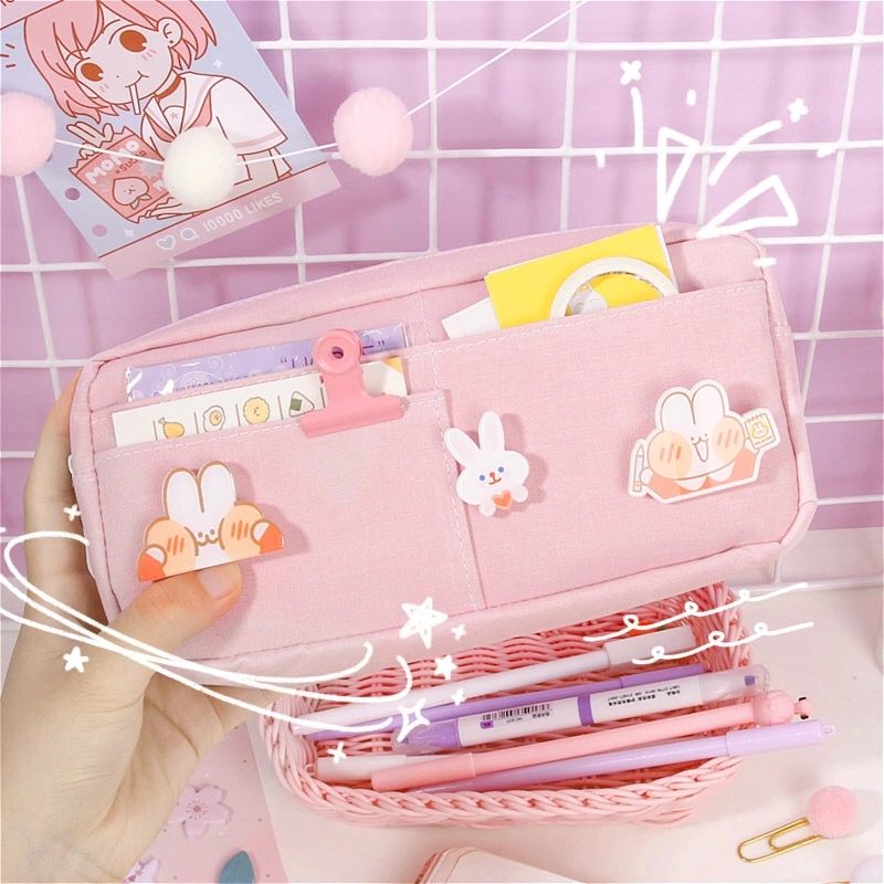 Girly Heart Cute Hand Account Bag Canvas Pencil Case