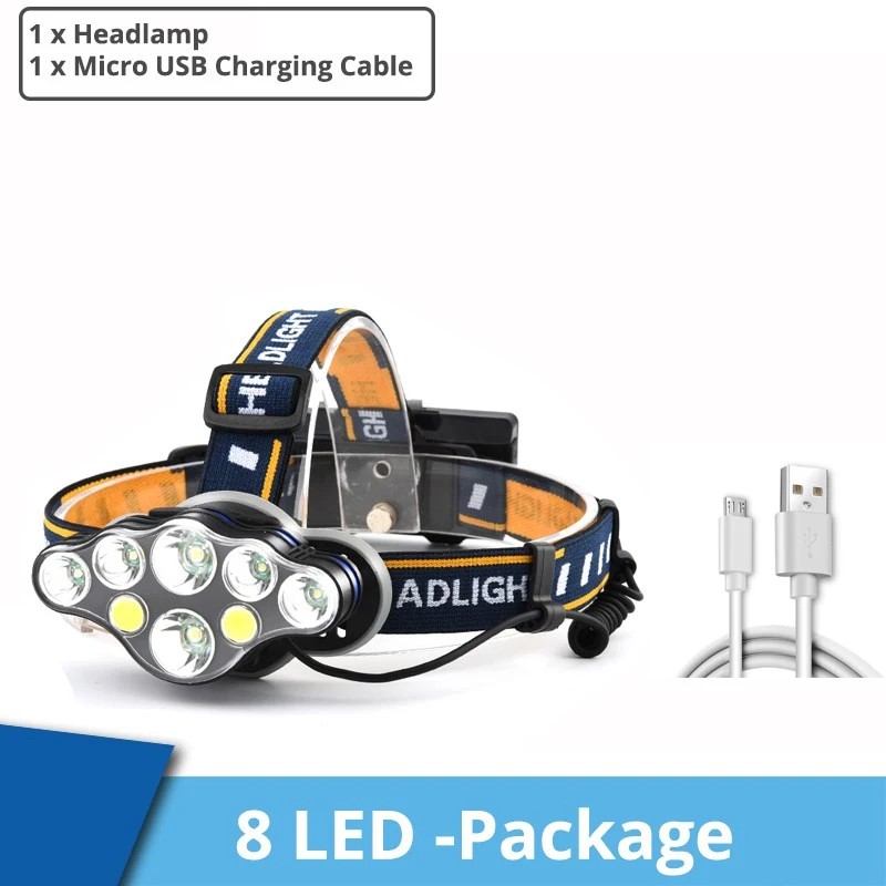 Strong Light LED Night Fishing USB Rechargeable Waterproof Headlight