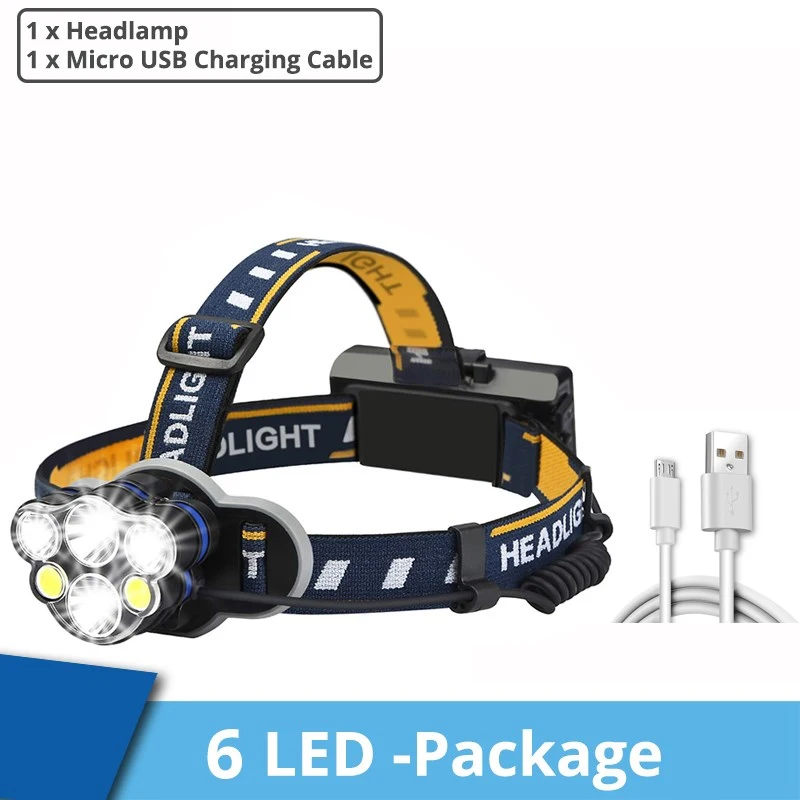 Strong Light LED Night Fishing USB Rechargeable Waterproof Headlight