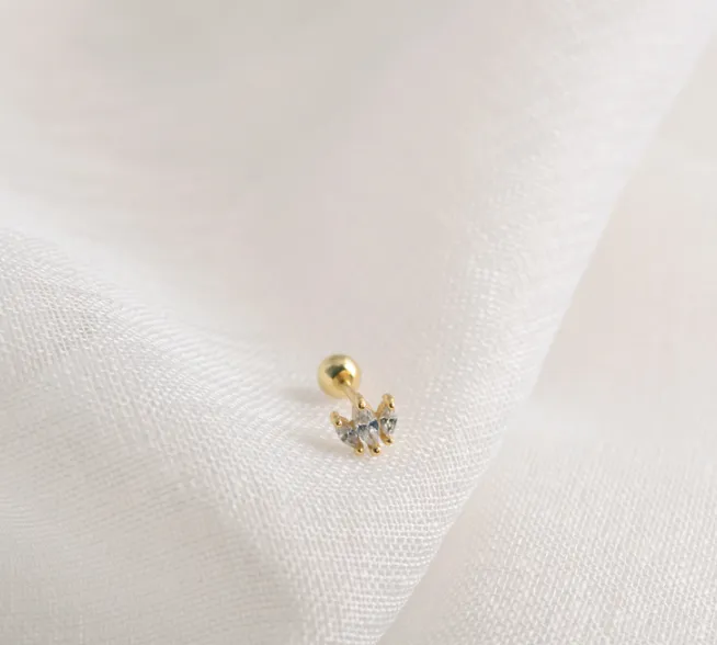 Threaded Crown Zircon Simple Wild Earrings