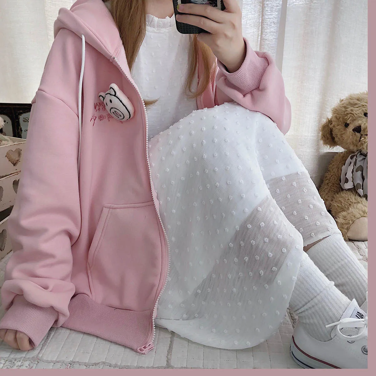 Korean Style Plus Fleece Sweater