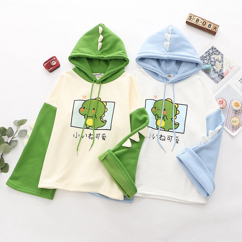 Cute dinosaur high school student Plush Hoodie