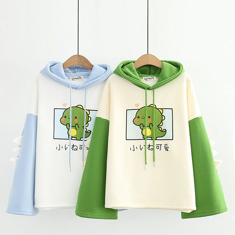 Cute dinosaur high school student Plush Hoodie