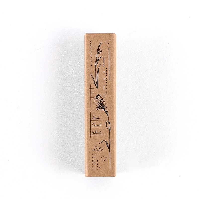 Wooden strip seal creative plant flower pattern hand account