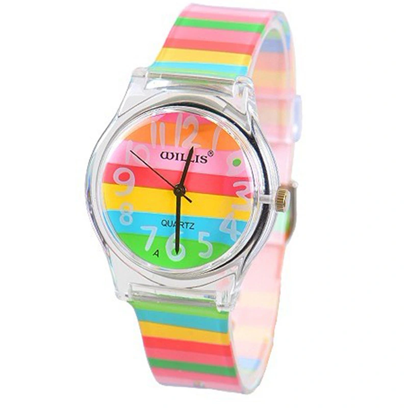 Striped student sports quartz watch